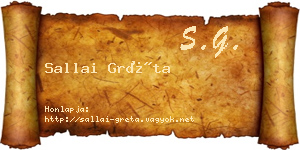 Sallai Gréta névjegykártya